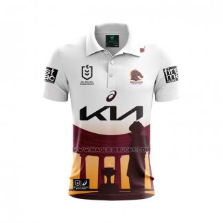 Maglia Polo Brisbane Broncos Rugby 2024 ANZAC