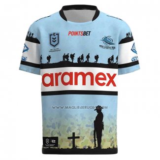 Maglia Cronulla Sutherland Sharks Rugby 2023 ANZAC